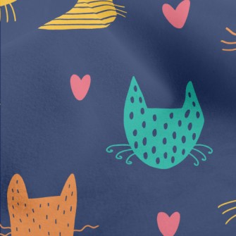 Cats With Different Color Bloc Micro Fleece