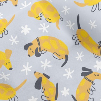 Yellow Cute Dachshund Micro Fleece