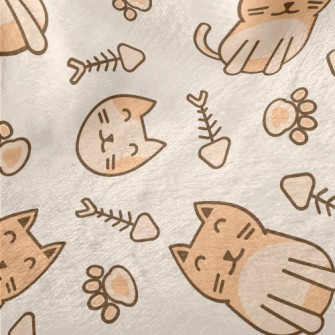 Sitting Cat And Fish Bone Cat  Minky