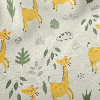 Giraffe Eating Leaves Minky