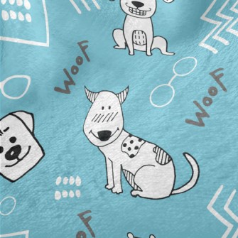 Hand Drawn Cute Dog Minky
