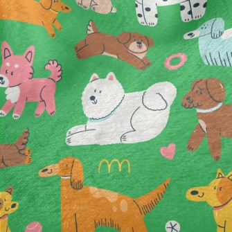 Hand Drawn Cute Dog Minky