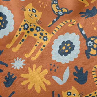Floral Texture Cat Minky