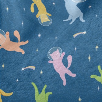 Space Cat Floating In Space Minky