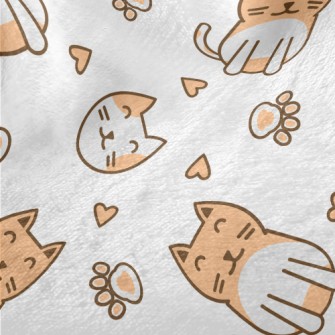 Cute Cat Love Paws Minky