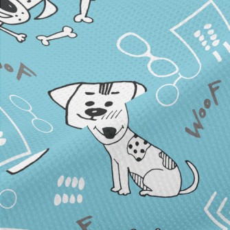 Hand Drawn Cute Dog Piqué
