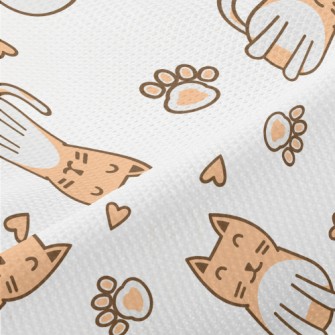 Cute Cat Love Paws Piqué