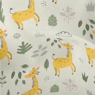 Giraffe Eating Leaves Lightweight Performance Linen