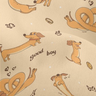 American Cartoon Dachshund Lightweight Performance Linen