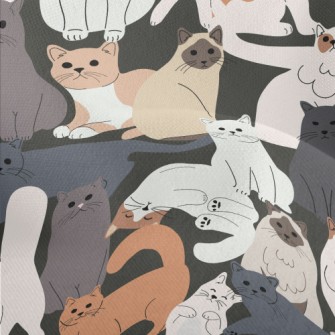 Cute Cats Of Various Breeds Lightweight Performance Linen