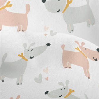 Gray Pink Cute Dog Lightweight Performance Linen