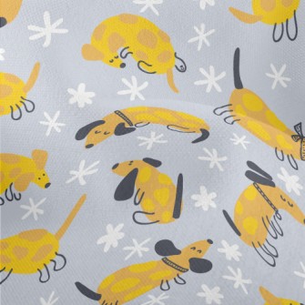 Yellow Cute Dachshund Lightweight Performance Linen