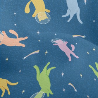 Space Cat Floating In Space Lightweight Performance Linen