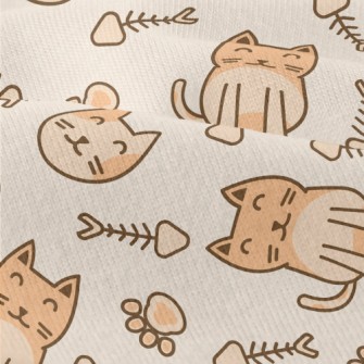 Sitting Cat And Fish Bone Cat  Modern Jersey