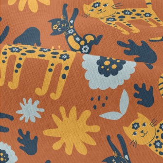 Floral Texture Cat Modern Jersey