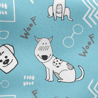Hand Drawn Cute Dog Jersey Backed Fleece