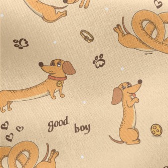 American Cartoon Dachshund Jersey Backed Fleece