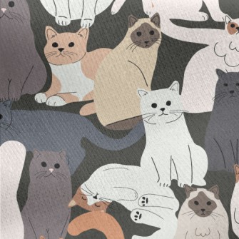 Cute Cats Of Various Breeds Jersey Backed Fleece