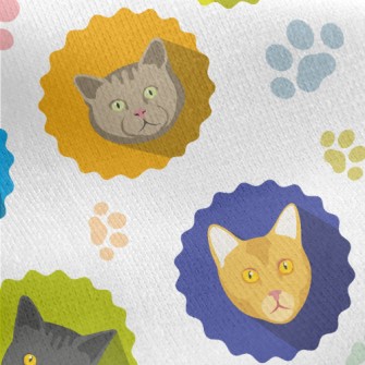 Different Cat Portraits Jersey Backed Fleece