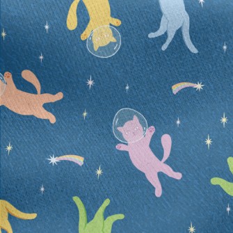 Space Cat Floating In Space Jersey Backed Fleece