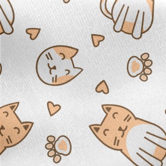 Cute Cat Love Paws Jersey Backed Fleece