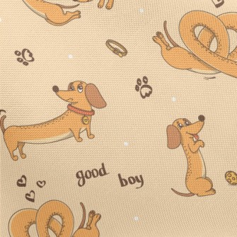 American Cartoon Dachshund Pongee
