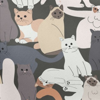 Cute Cats Of Various Breeds Pongee