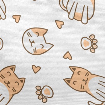 Cute Cat Love Paws Pongee