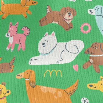 Hand Drawn Cute Dog Stretch Jersey