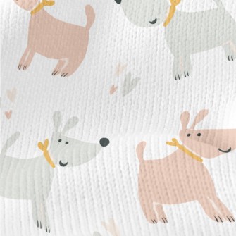 Gray Pink Cute Dog Stretch Jersey