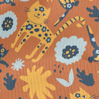 Floral Texture Cat Stretch Jersey