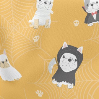Dog Dressed As A Ghost Lightweight Cotton Poplin