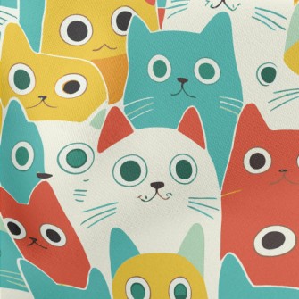 Cat With Wide Eyes Lightweight Cotton Poplin