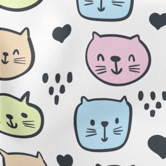 Brightly Colored Cat Lightweight Cotton Poplin