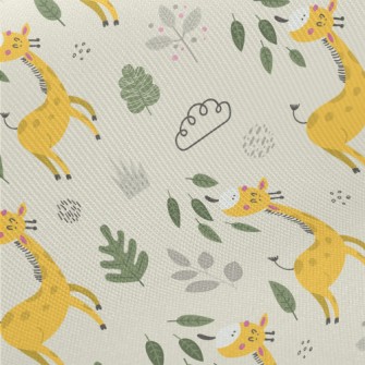 Giraffe Eating Leaves Midweight Cotton Poplin