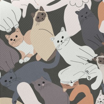 Cute Cats Of Various Breeds Midweight Cotton Poplin