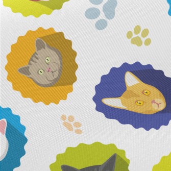 Different Cat Portraits Midweight Cotton Poplin