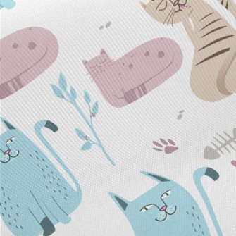 Cute Cat Midweight Cotton Poplin