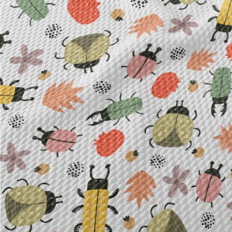 Colorful Cute Insects Birdseye Piqué