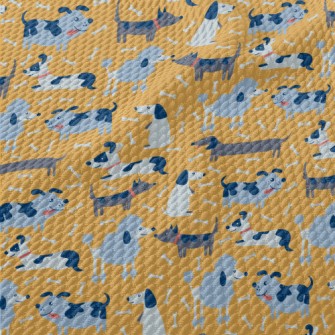 Naughty And Cute Dog Birdseye Piqué