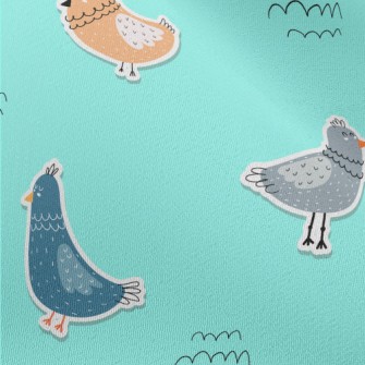 Hand Drawn Children&#39;s Bird Chiffon