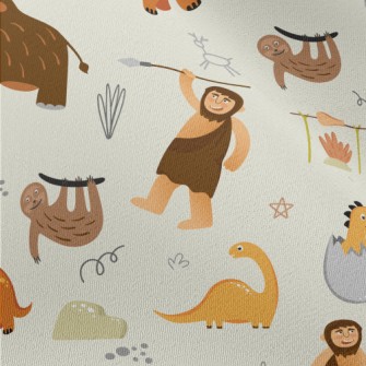 Mammoths, Dinosaurs And Primit Chiffon