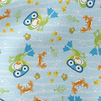 Diving Frog And Crab Fish Waterproof Canvas