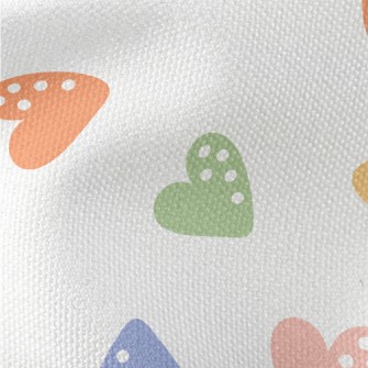 Colorful White Dot Love Heart Waterproof Canvas
