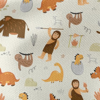 Mammoths, Dinosaurs And Primit Waterproof Canvas