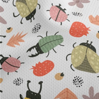 Colorful Cute Insects Athletic Mesh Flat Back