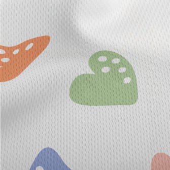 Colorful White Dot Love Heart Athletic Mesh Flat Back