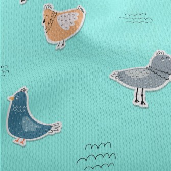 Hand Drawn Children&#39;s Bird Athletic Mesh Flat Back