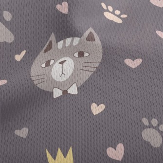 Cute Bow Tie Cat Athletic Mesh Flat Back