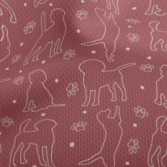 Silhouette Line Dog Athletic Mesh Flat Back